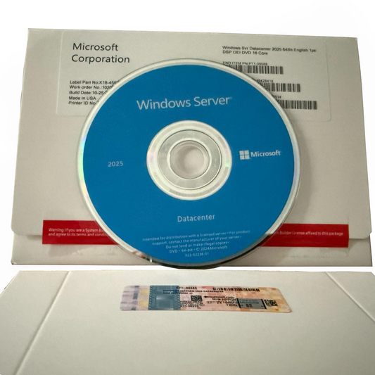 Microsoft Windows Server 2025 Datacenter - 16 Kerne - OEM - DVD - Deutsch