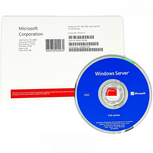 Microsoft Windows Server Datacenter 2022 64Bit 16 Core DVD SB/OEM