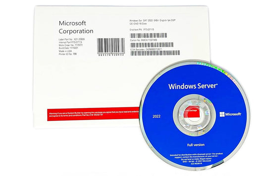 Windows Server 2022 Datacenter - 16 Core - 1 Lizenz - OEM - DVD - COA - 64-bit